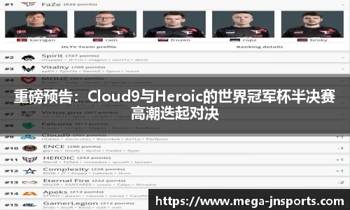 重磅预告：Cloud9与Heroic的世界冠军杯半决赛高潮迭起对决